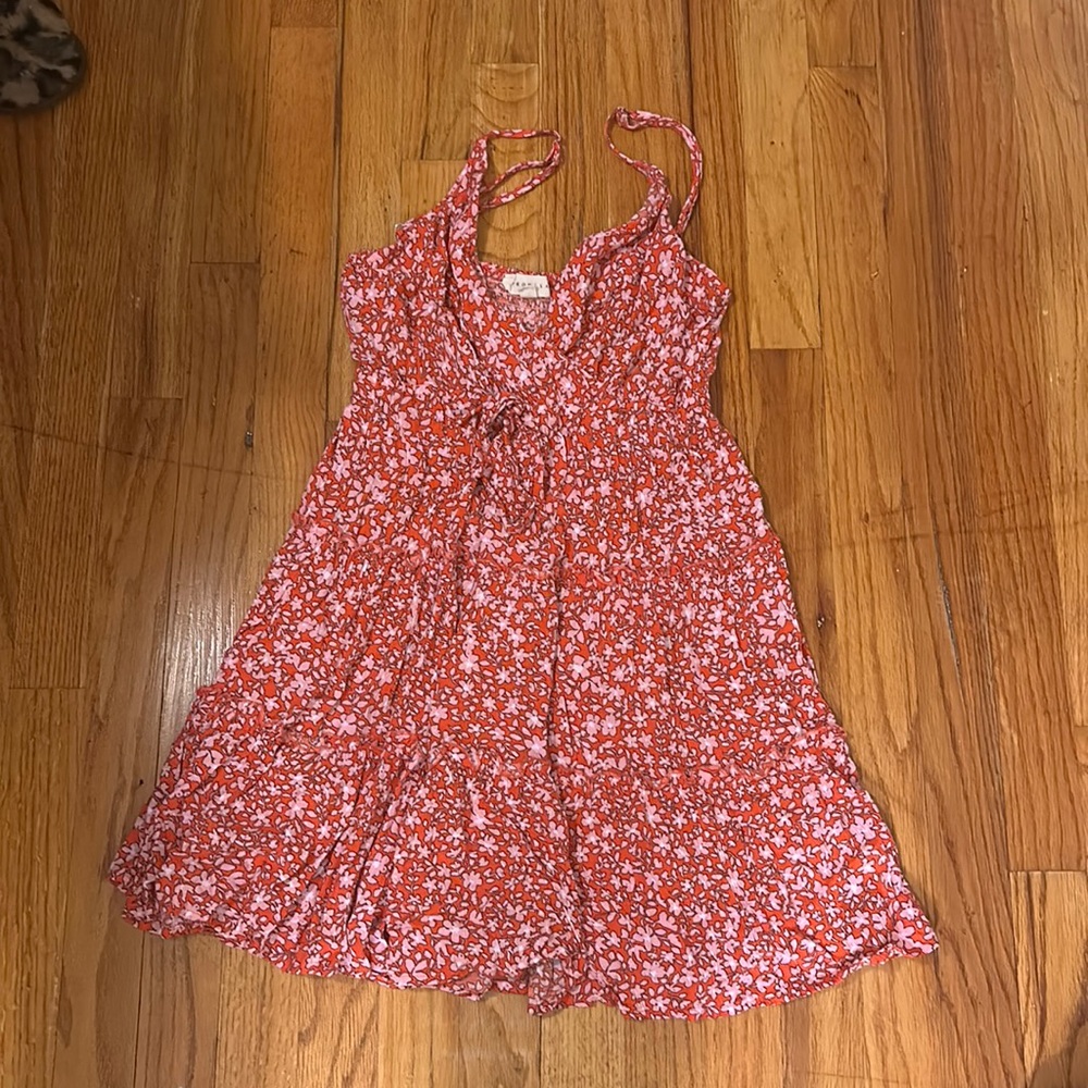 Red floral dress
